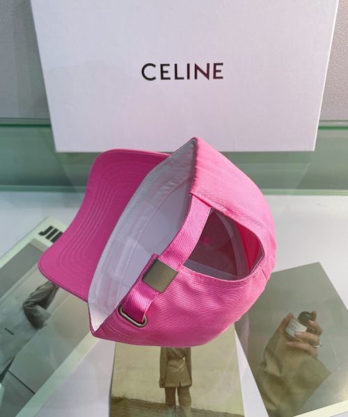 Celine Baseball Cap In Cotton Pink