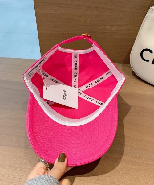Celine Baseball Cap In Cotton Pink