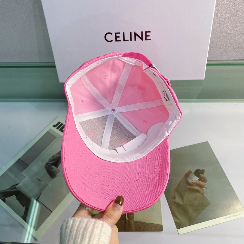 Celine Baseball Cap In Cotton Pink - Image 3