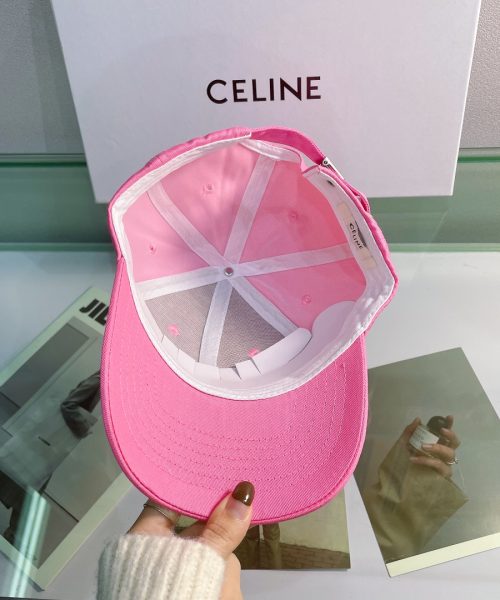 Celine Baseball Cap In Cotton Pink