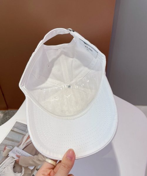Celine Baseball Cap In Cotton White