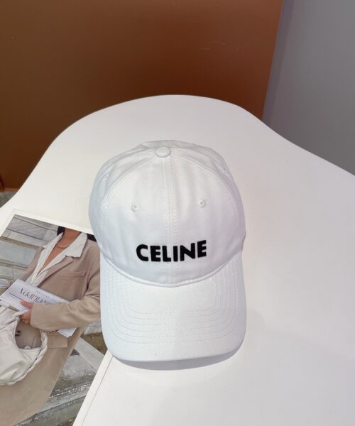 Celine Baseball Cap In Cotton White