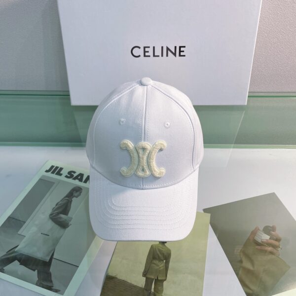 Celine Baseball Cap In Cotton White