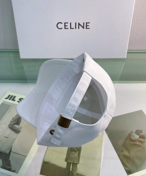 Celine Baseball Cap In Cotton White
