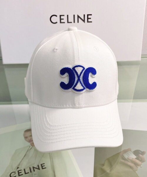 Celine Baseball Cap In Cotton White