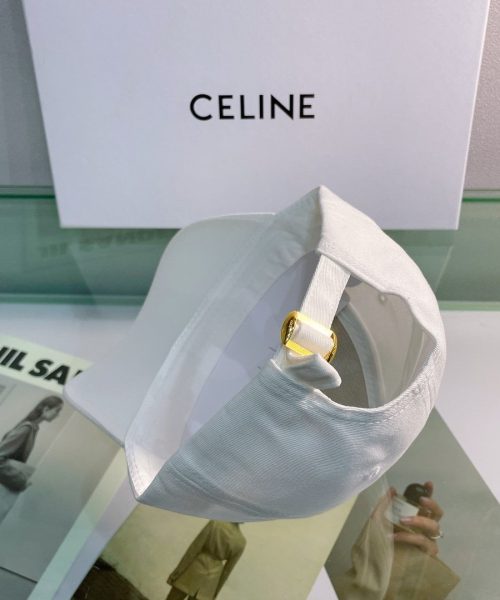 Celine Baseball Cap In Cotton White