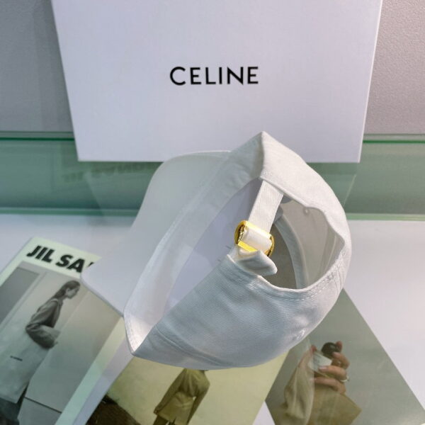 Celine Baseball Cap In Cotton White
