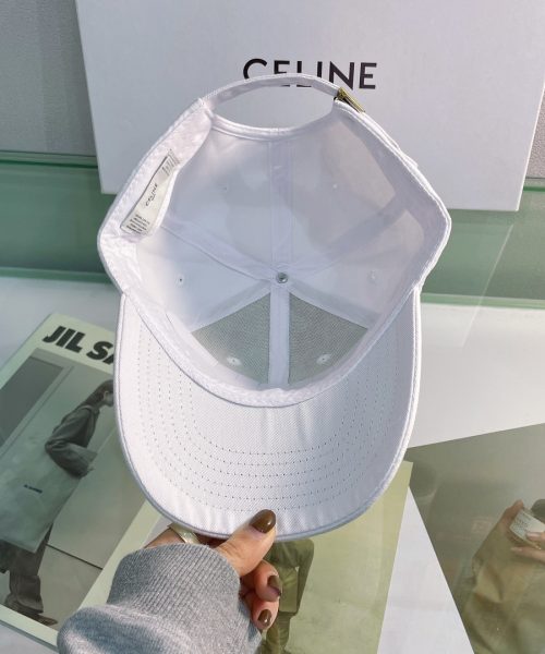 Celine Baseball Cap In Cotton White