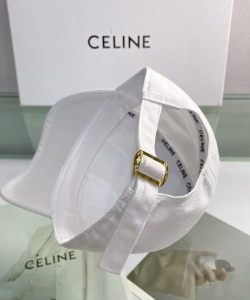 Celine Baseball Cap In Cotton White