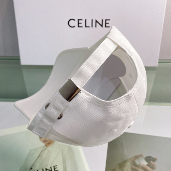 Celine Baseball Cap In Cotton White