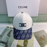 Celine Baseball Cap In Cotton White
