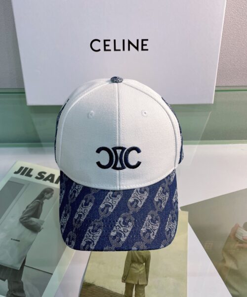 Celine Baseball Cap In Cotton White