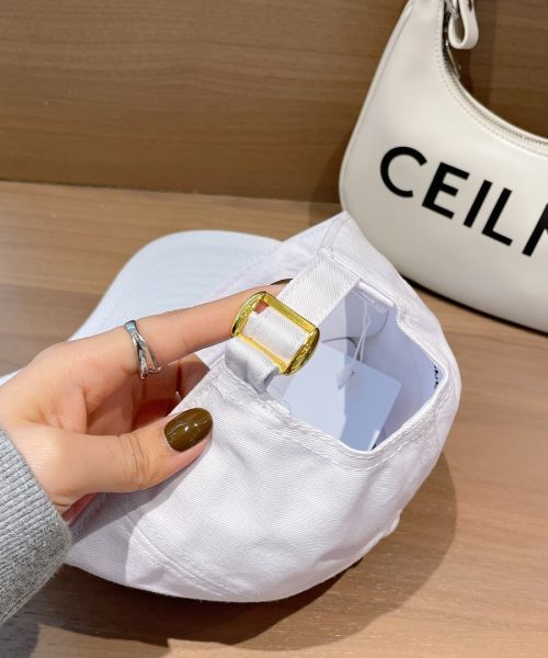 Celine Baseball Cap In Cotton White