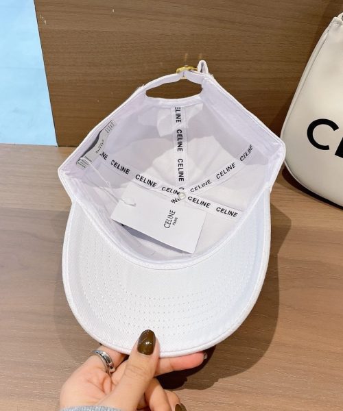 Celine Baseball Cap In Cotton White