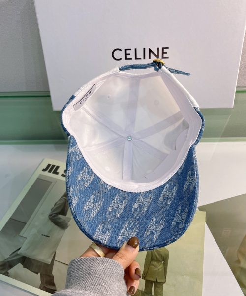 Celine Baseball Cap In Cotton White