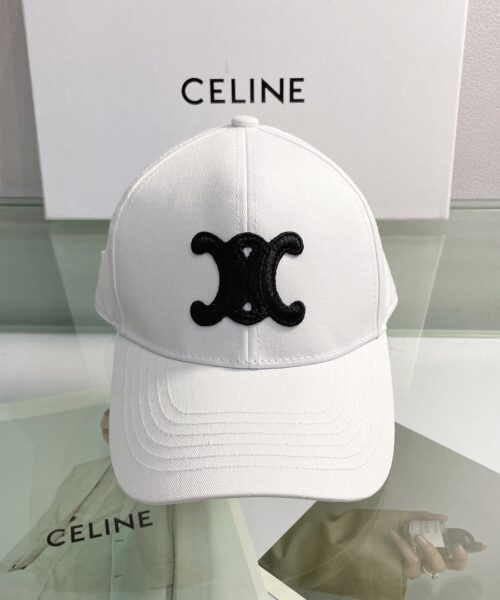 Celine Baseball Cap In Cotton White