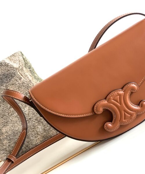 1:1 Replica Celine Besace Cuir Triomphe Bag Brown For Women 9in/23cm 111233DU3.04LU