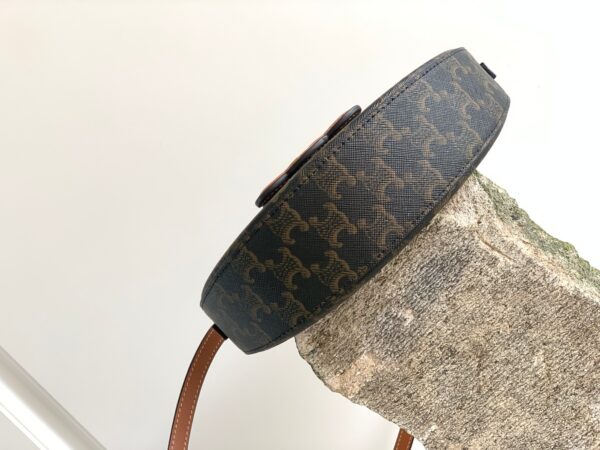 1:1 Replica Celine Besace In Triomphe Canvas Bag Brown For Women 9in/23cm