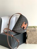 1:1 Replica Celine Besace In Triomphe Canvas Bag Brown For Women 9in/23cm