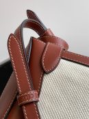 1:1 Replica Celine Besace Noeuds Francais Bag Brown/White For Women 10in/25cm