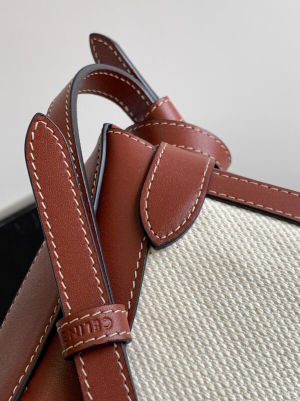1:1 Replica Celine Besace Noeuds Francais Bag Brown/White For Women 10in/25cm
