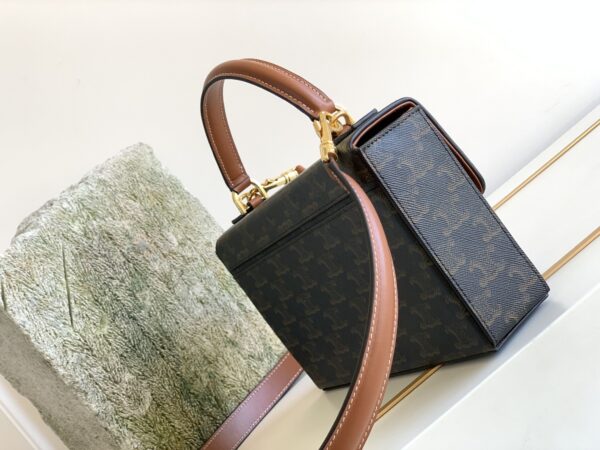 1:1 Replica Celine Box Triomphe Bag In Triomphe Canvas Brown For Women 9in/22cm