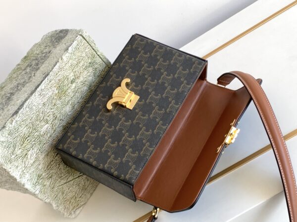 1:1 Replica Celine Box Triomphe Bag In Triomphe Canvas Brown For Women 9in/22cm