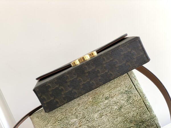 1:1 Replica Celine Box Triomphe Bag In Triomphe Canvas Brown For Women 9in/22cm