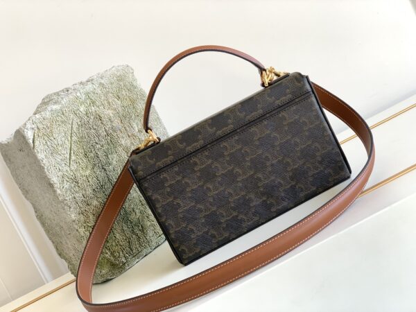 1:1 Replica Celine Box Triomphe Bag In Triomphe Canvas Brown For Women 9in/22cm