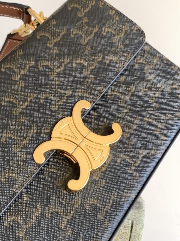 1:1 Replica Celine Box Triomphe Bag In Triomphe Canvas Brown For Women 9in/22cm