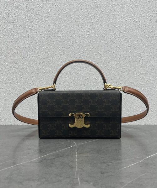 1:1 Replica Celine Box Triomphe In Triomphe Canvas Tan For Women 9in/22cm 199992CUZ.04LU
