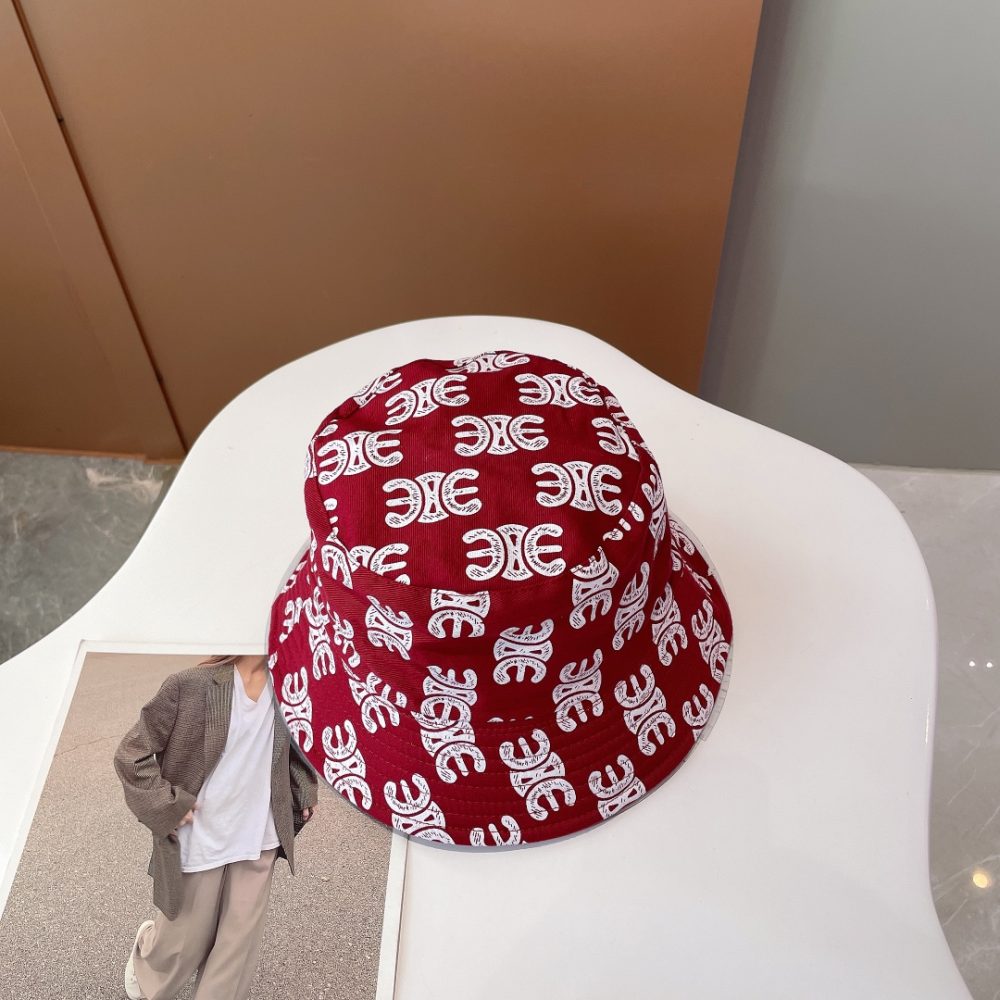 Celine Bucket Hat Red Celine Hat - Image 2