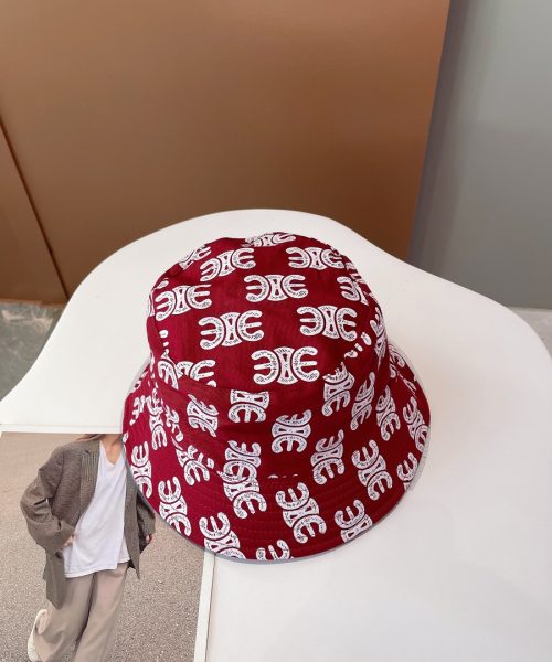 Celine Bucket Hat Red Celine Hat