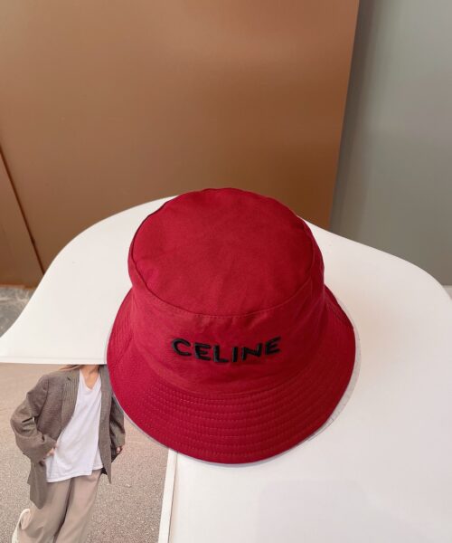 Celine Bucket Hat Red Celine Hat