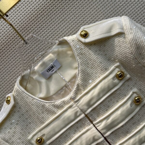 Celine Button Jacket Cream For Women