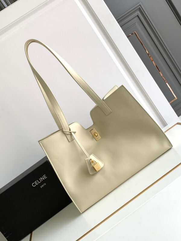 1:1 Replica Celine Cabas 16 In Smooth White For Women 37cm / 15in 112583EZU.01HI