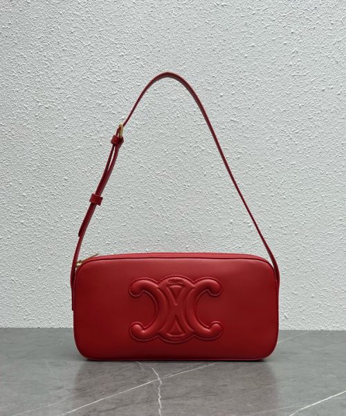 1:1 Replica Celine Camera Shoulder Bag Cuir Triomphe Red For Women 10in/26cm