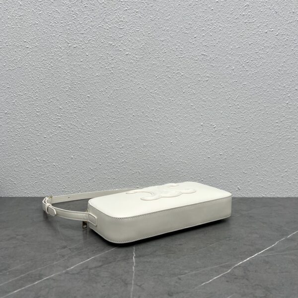 1:1 Replica Celine Camera Shoulder Bag Cuir Triomphe White For Women 10in/26cm