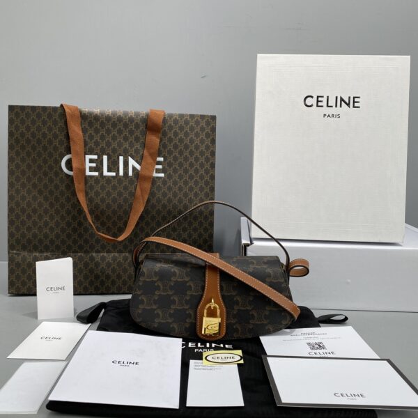 1:1 Replica Celine Casual Style Bridal Logo Brown For Women 7in/18cm 10I592DQ2.04LU