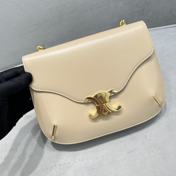 1:1 Replica Celine Chain Besace Triomphe Beige For Women 10in/24.5cm