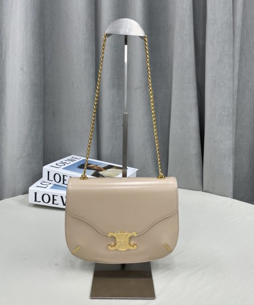 1:1 Replica Celine Chain Besace Triomphe Nude For Women 10in/24.5cm 199273BF4.03ND