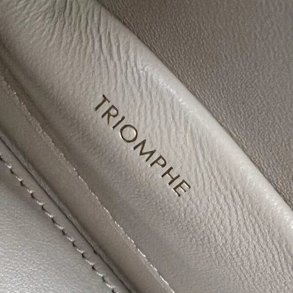 1:1 Replica Celine Chain Box Triomphe Bag Beige For Women 9in/22cm