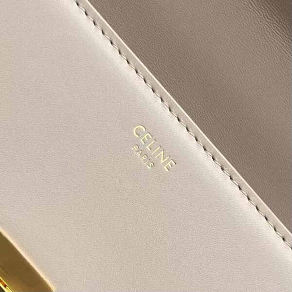 1:1 Replica Celine Chain Box Triomphe Bag Beige For Women 9in/22cm