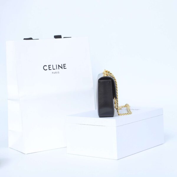 1:1 Replica Celine Chain Shoulder Bag Black For Women 8in/20.5cm 197993BF4.38NO