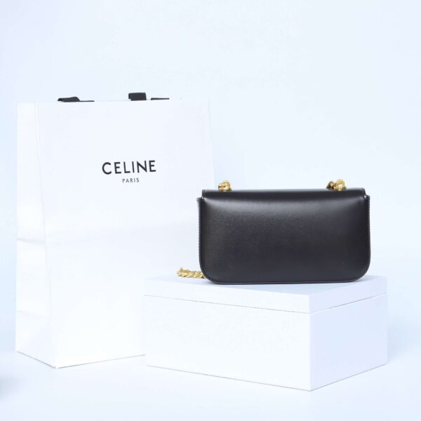 1:1 Replica Celine Chain Shoulder Bag Black For Women 8in/20.5cm 197993BF4.38NO