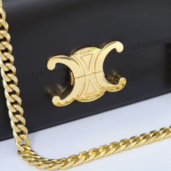 1:1 Replica Celine Chain Shoulder Bag Black For Women 8in/20.5cm 197993BF4.38NO