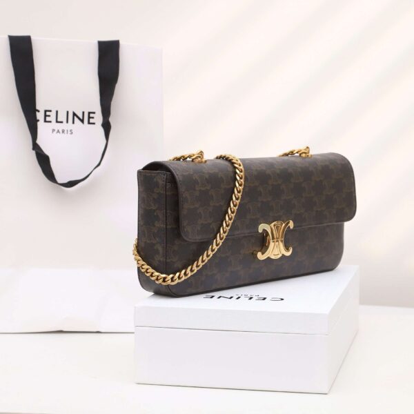1:1 Replica Celine Chain Shoulder Bag Brown For Women 13in/33cm