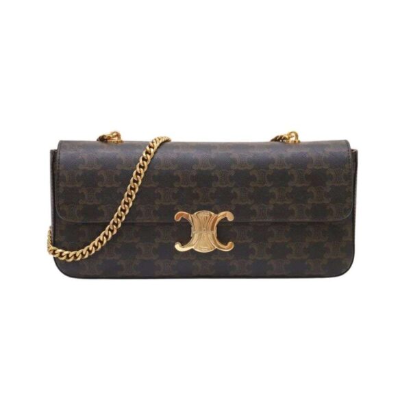 1:1 Replica Celine Chain Shoulder Bag Brown For Women 13in/33cm