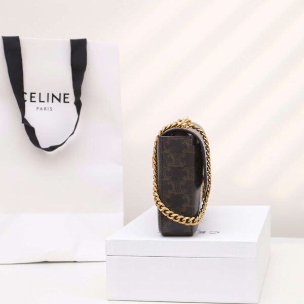 1:1 Replica Celine Chain Shoulder Bag Brown For Women 13in/33cm