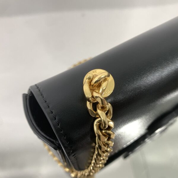1:1 Replica Celine Chain Shoulder Bag Cuir Triomphe Black For Women 7.9in/20cm